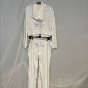 White Juicy Couture Women's 2 Piece Tracksuit Set
